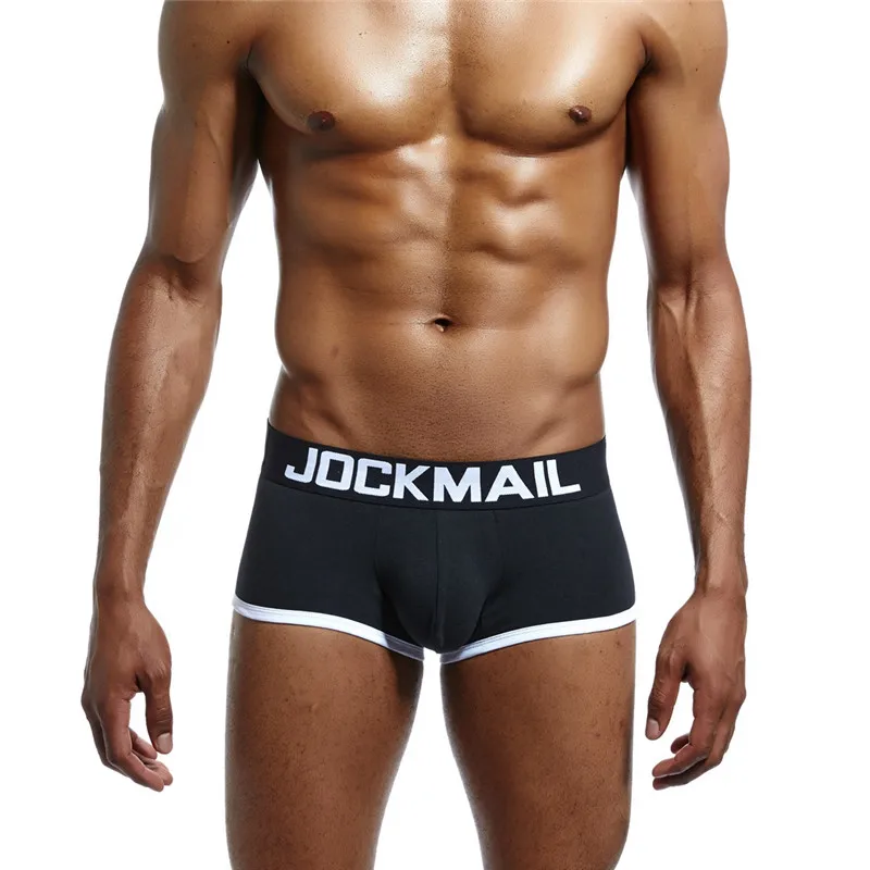 JOCKMAIL, Брендовое сексуальное нижнее белье для мужчин, бандаж, дышащий, cueca, гей, нижнее белье, хлопок, боксерские шорты, трусы с низкой талией, g-стринги