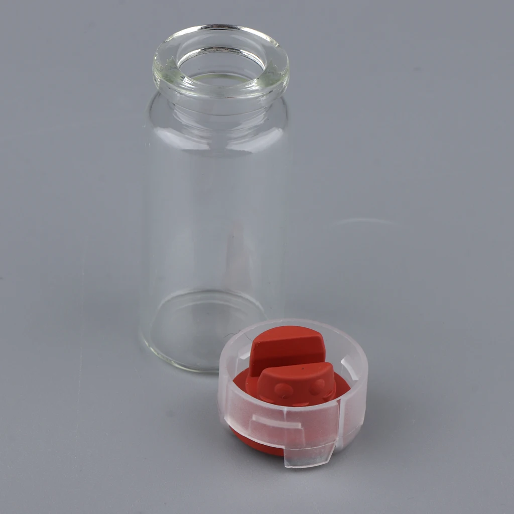 20Pcs 10ml Empty Sterile Glass Sealed Serum Vials Bottles Liquid Containers Transparent Body - 6 Colors Optional