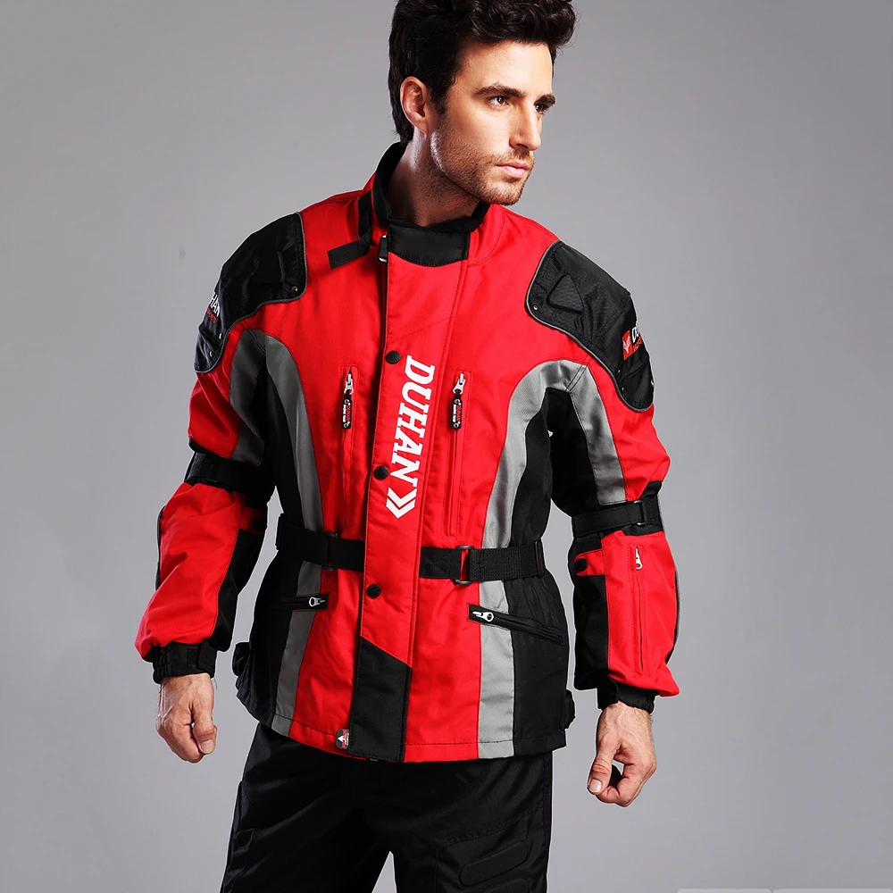DUHAN мотоциклетная куртка мужская+ Защитные мотоциклетные штаны ветрозащитная одежда с хлопковой подкладкой Защитная Экипировка гоночная мотоциклетная куртка