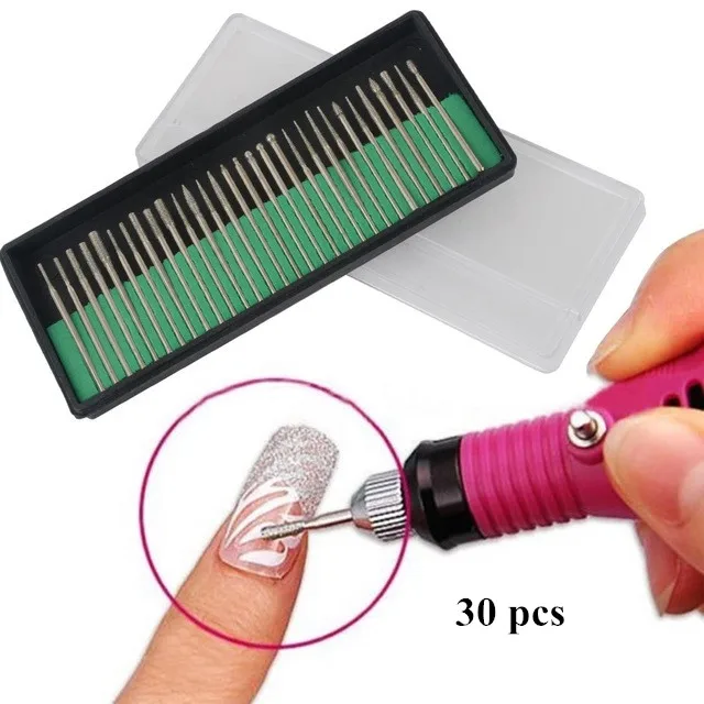 

30pcs/BoxTitanium Coated Nail Drill Bit Milling Cutter Clean Manicure for Electric Nail Drill Tool Salon File Burr Set Kit