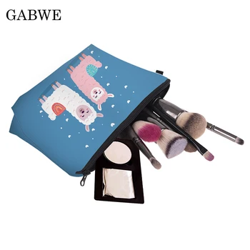 

GABWE "LLAMA" Cute Printing Makeup Bags with Multicolor Pattern Mandala Cosmetic Bag for Travel Women Cosmetic Bag Organizer Bag
