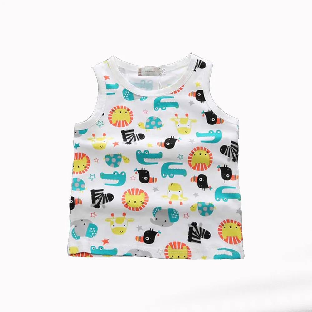 baby boys Tank Tops 1 4y kids carton cotton vest summer clothes newborn