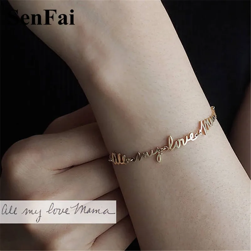 Senfai,, именные браслеты для женщин и мужчин, индивидуальный, золотой, серебряный, с надписью Unice, единорог, запонки, Wicca, браслет на запястье, ювелирные изделия