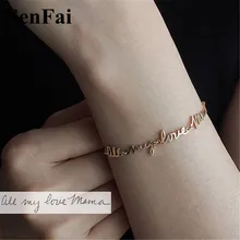 Senfai,, именные браслеты для женщин и мужчин, индивидуальный, золотой, серебряный, с надписью Unice, единорог, запонки, Wicca, браслет на запястье, ювелирные изделия