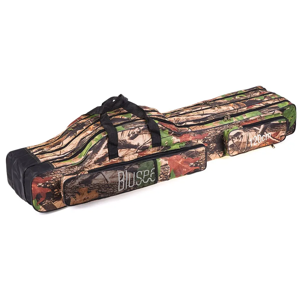 Bolsa de Vara de Pesca Carretel de Vara de Pesca Bolsa de Pesca Bolsa de Armazenamento Blusea 3 Camadas Portátil Dobrável 120 cm - 150 Mod. 1279044 8 Cheap Bolsas de pesca