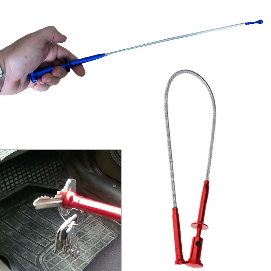 

Magnet 4 Claw Flexible Pick Up Tool LED Light Magnetic Long Spring Grip Home Toilet Gadget Sewer Cleaning Pickup Tools