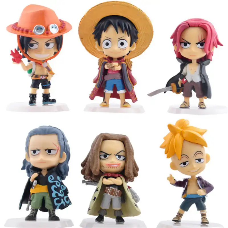 Anime One Piece Red Hair Pirates Luffy Ace Shanks Yasoppu Marco Pvc Action Figure Collection Model Kids Toys Doll 10cm 6pcs Set Action Figures Aliexpress