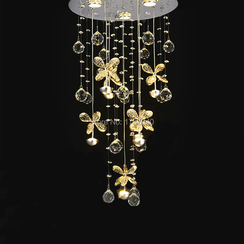 

LED crystal pendant lamp cryatal light stair lamp for bedroom clothing store creative flower lighting decoration