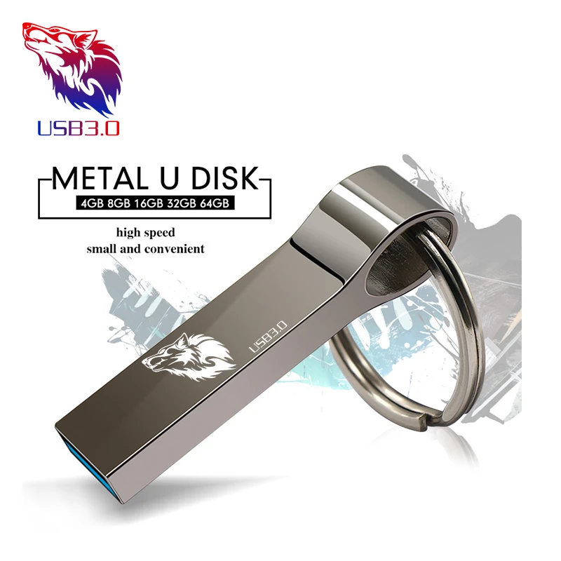 Usb 3 0 флеш накопитель 128 Гб 64 металлический USB брелок для ключей высокоскоростной 32