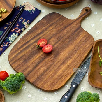 

KONCO Wooden Cutting Board Kitchen Chopping Blocks Natural Wood Baking Pizza Bread Cutting Board Kitchen Gadgets