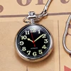 Luxury Copper Silver Mechanical Pocket Watch Hand-wind Clock Fob Chain Watch Men Roman Numbers Clock ► Photo 3/3