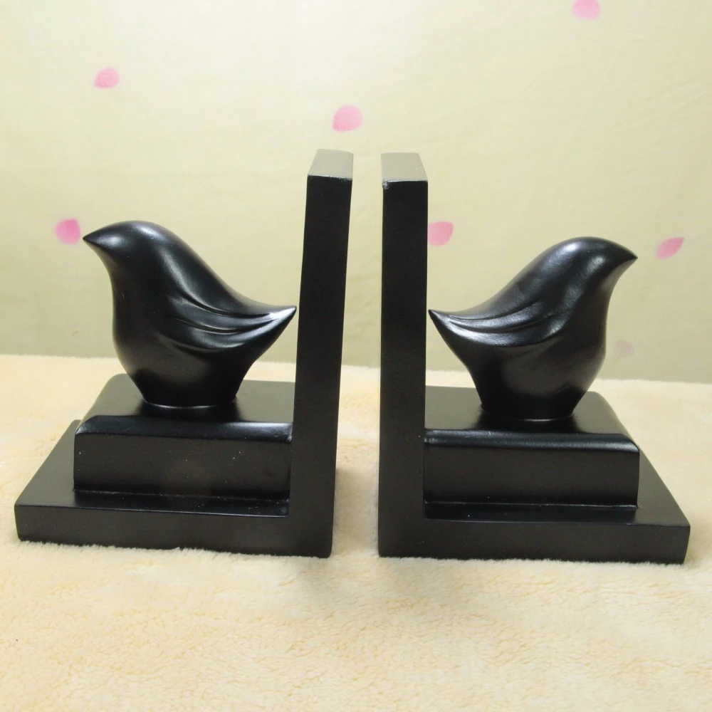 Vintage Black Bird Bookend Resin Decorative bookends 3.2kgbird