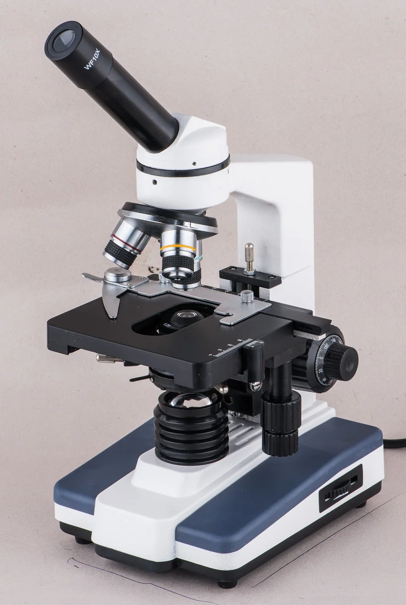 XP601 Monocular Biological Microscope Double Layer Mechanical Stage Microscope for child gift