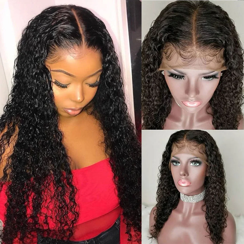 SimBeauty Brazilian Remy Hair 4*4 Silk Top Wig Lace Front Human Hair Wigs Preplucked Curly Human Hair Wig Full Lace Wigs FullEnd