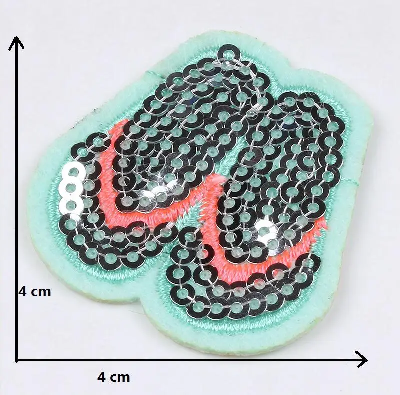 10 шт./лот, новинка, с блестками, кокосовое дерево, мороженое, напитки, наклейки, сделай сам, швейная одежда, ткань, аппликации, утюг на джинсы, сумки, нашивки - Цвет: Черный никель