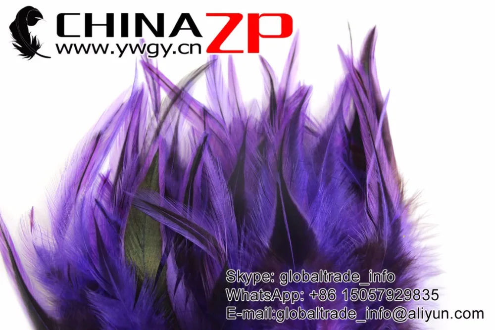 5 Purple Laced Rooster Medium Feathers (4)