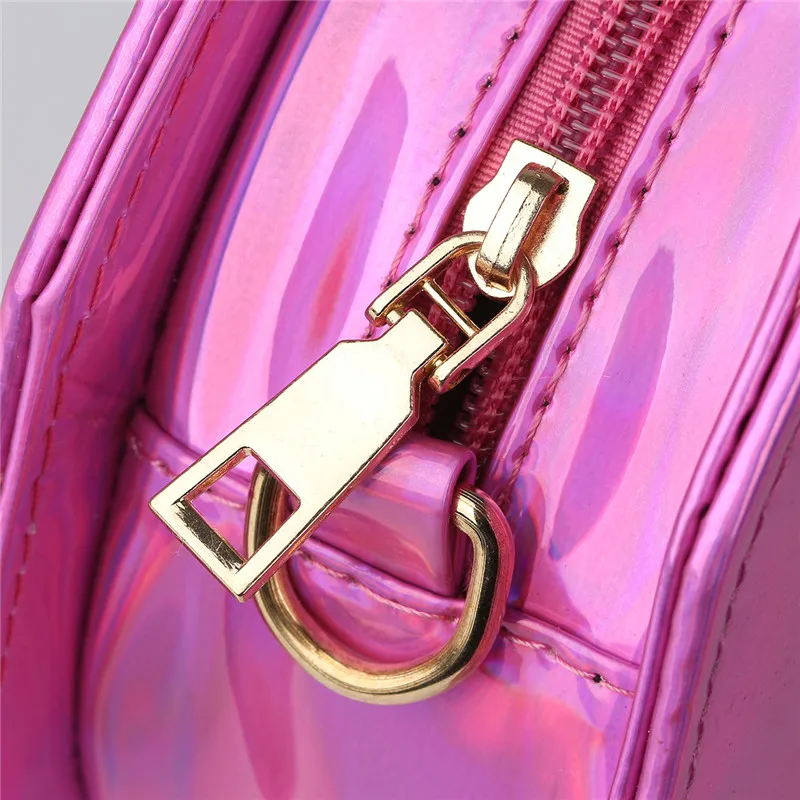 New Cute Beach Bag PU Leather Laser Lolita Mini Crossbody Bags for Women Novetly Handbags Sea Shell Shape Luxury Girl Funny Flap