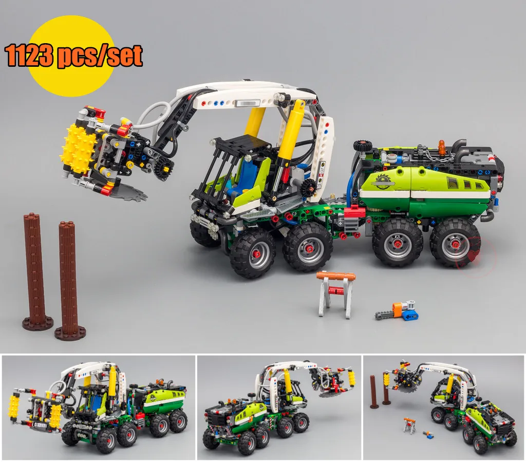 

New Technic Blocks Forest Harvester machine fit legoings technic Truck city 42080 Building block Toy Bricks Model Kids diy Gifts