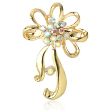 Hot Fashion Fine Jewelry Crystal Gold Plated AB Stone flower brooches rhinestone brooches for Women free shipping nice casting Hot Fashion Fine Jewelry Crystal Gold Plated AB Stone flower brooches rhinestone brooches for Women free shipping nice casting