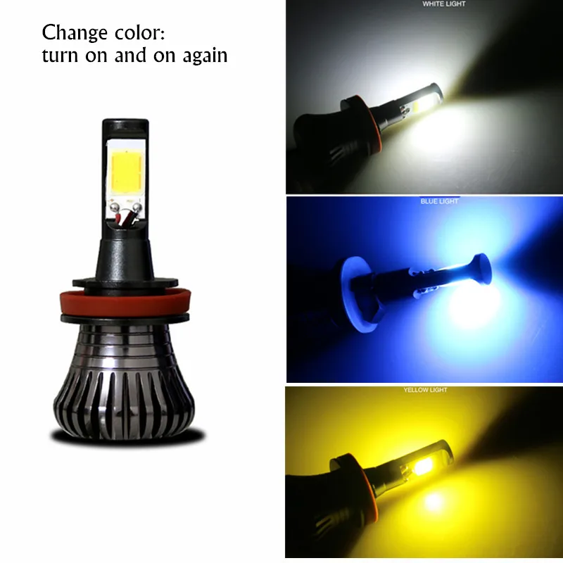 

2X 9005 HB3 9006 HB4 LED Car Fog Light Bulb Driving 3000K 6000K White Yellow Amber Dual Color 38W Ice blue blue 12v
