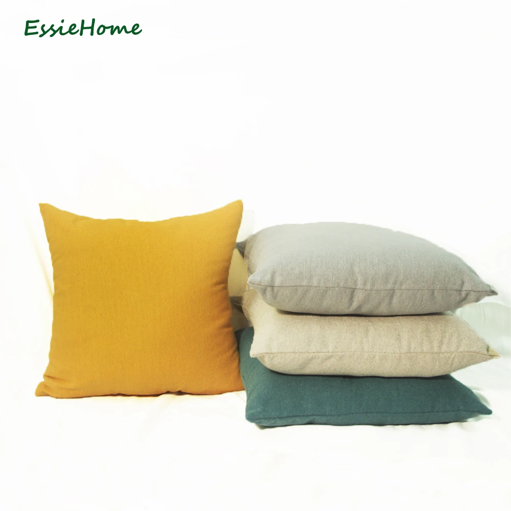 Essie Home 10 цветов в наличии хлопок полиэстер наволочка для мягкой подушки наволочка сплошной цвет Пледы для дивана стул
