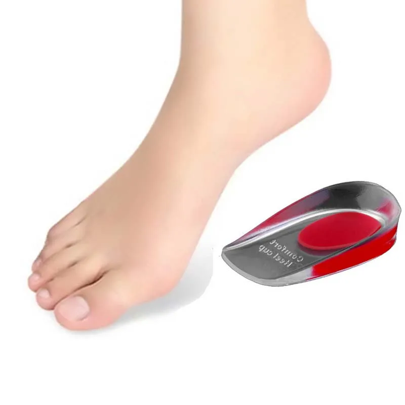 1 пара пятки стельки силиконовые стельки для увеличения роста подушки пятки половинные стельки Вставки обувные колодки, забота о ногах, инструмент для здоровья Красота L0073