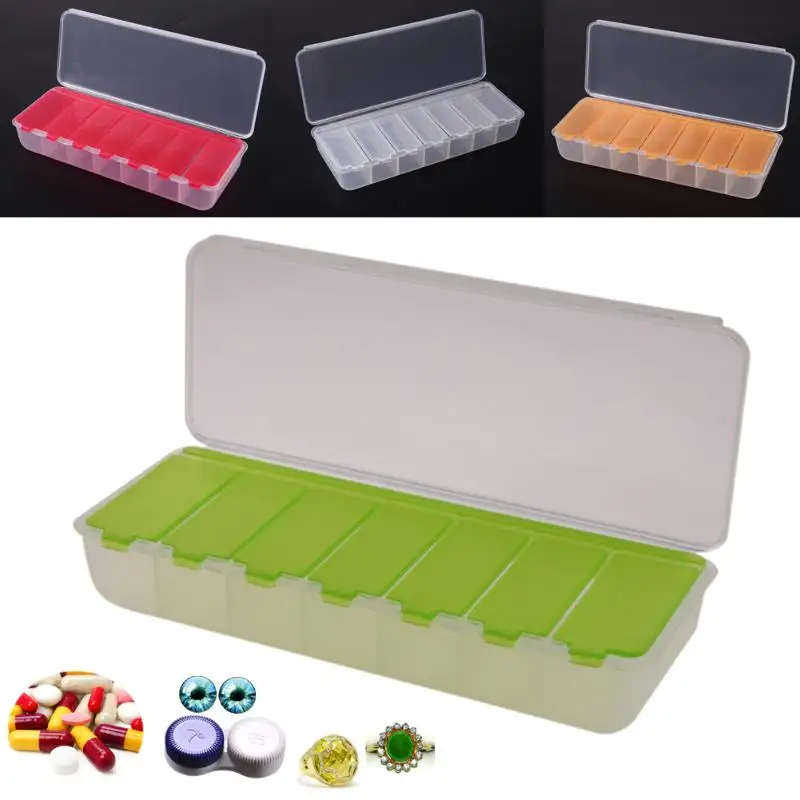 5 COLORS Large Travel Pill Cases Portable 7 Day Medicine Box Tablet