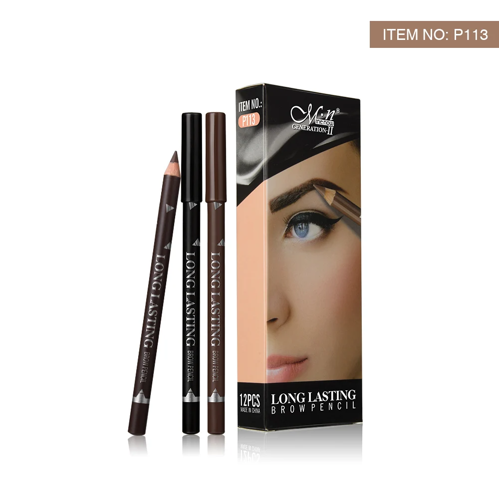 

MENOW Brand Make up Eyebrow Pencil 12 pcs /set Eyebrow Pencil Lasting Waterproof Lock Color Whole sale Cosmetics P113