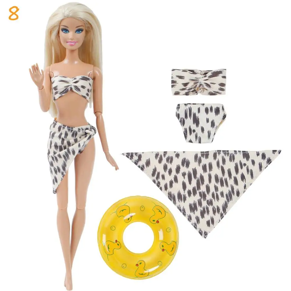 Mix купальники для кукол+ спасательный круг/плавательные кольца купальники бикини буй пляжная одежда для купания аксессуары для куклы Барби игрушки для девочек - Цвет: 8