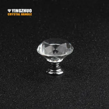 

New 10PCS 30mm Diamond Shape Design Crystal Glass Knobs Cupboard Drawer Pull Kitchen Cabinet Door Wardrobe Handles Hardware