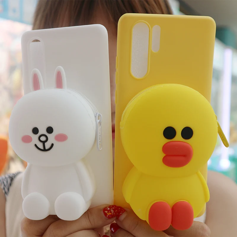 

Totviss Cute Cartoon 3D Bear Wallet Phone Case For Huawei P30 Pro P30 Soft Silicone Cover For Huawei P30 lite Back Capa