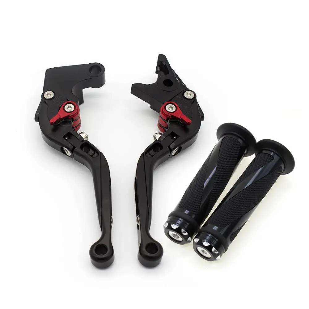 For Honda CBR125 CBR 125 2004- Aluminum Adjustable Folding Extendable Motorcycle Brake Clutch Levers& Handle Grips Set