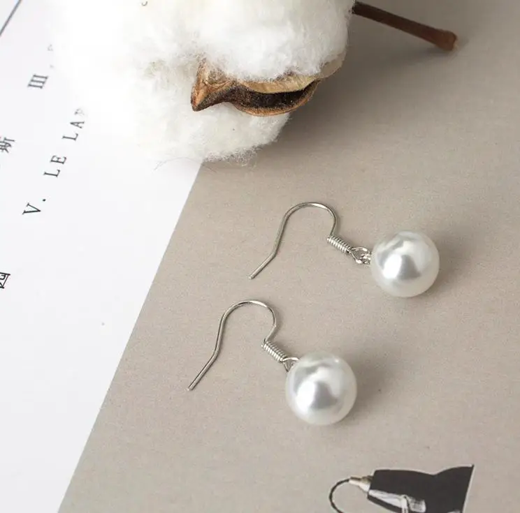 

Fashion Silver Color Pearl Earrings Brincos For Women Drop Dangle Earrings Simple Statement Earrings Jewelry