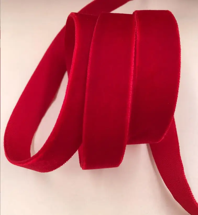 

10yard/lot 3/8" 10mm single face red velvet ribbon non elastic velour webbing headband Hair band accessories