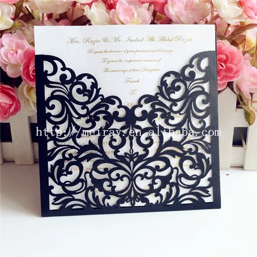 Downers Grove Fabric Custom Pocket Folder Www 100pcs Lot Custom Arabic Wedding Invitation Cards Laser Cut Invitations Whole