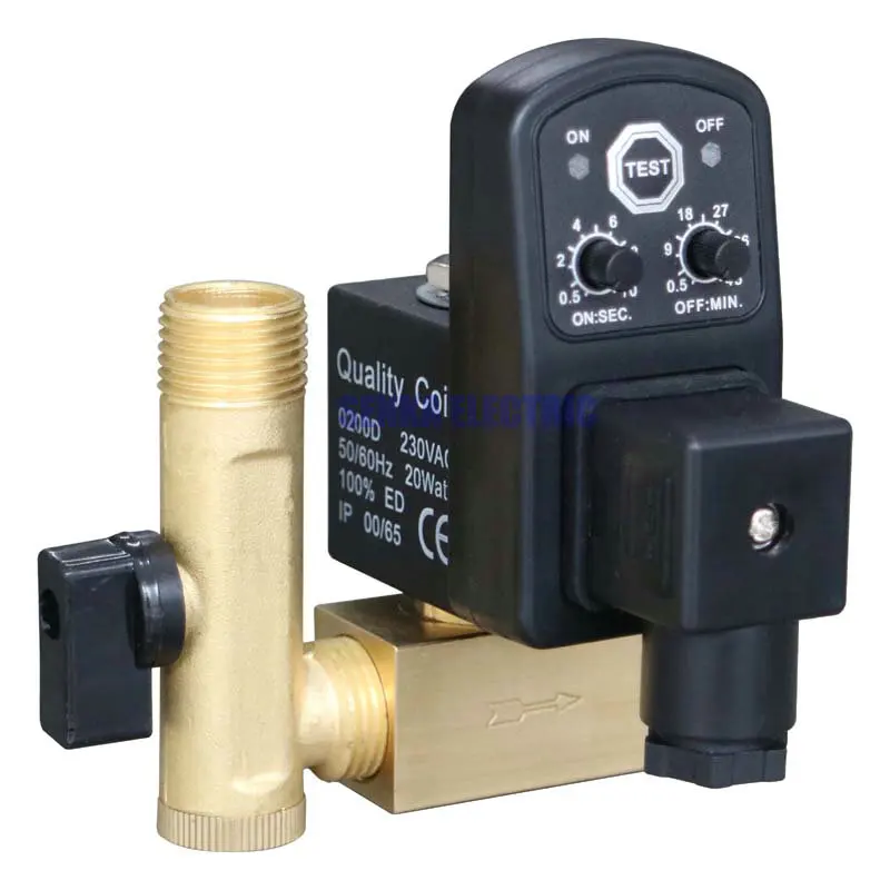 

Electric Timer Auto Water Valve 1/2" DN15 Electronic Drain Solenoid Valve for Air Compressor Condensate