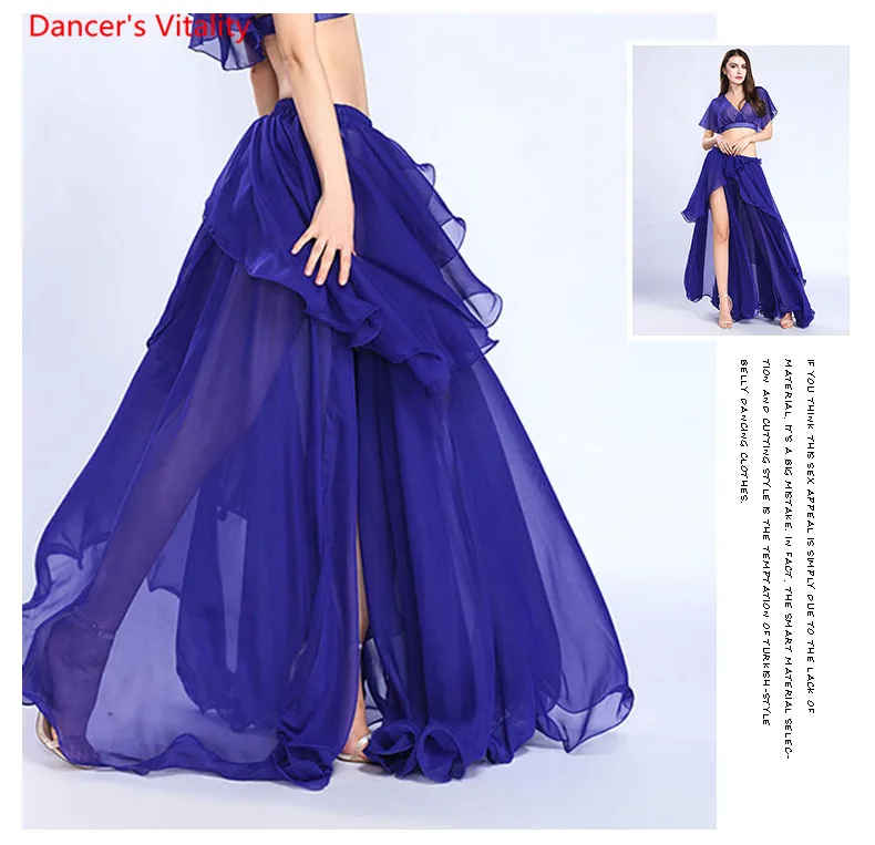 Professional Competition Sexy Chiffon For Women Belly Dance Skirt Maxi Costume Dancer Dress11 Color; Free Shipping