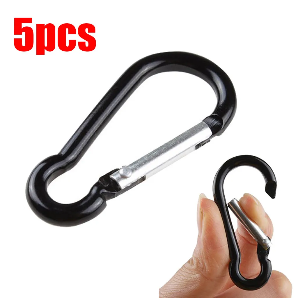 

5Pcs Aluminum Snap Hook Carabiner D-Ring Key Chain Clip Keychain Hiking Camping