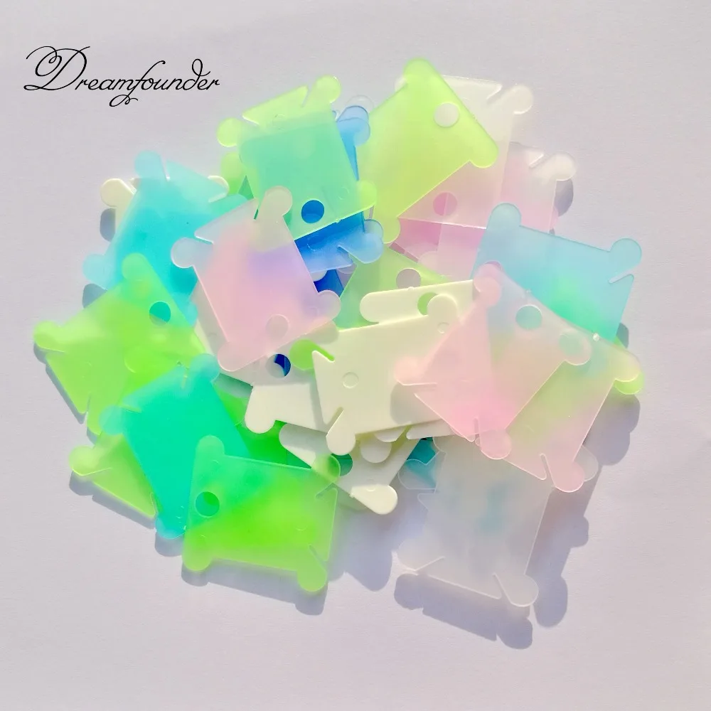 

60 pcs/ lot 5 color to choose plastic thread plate pieces Cross stitch tool cotton wire pad line winding sheet DIY organizer set