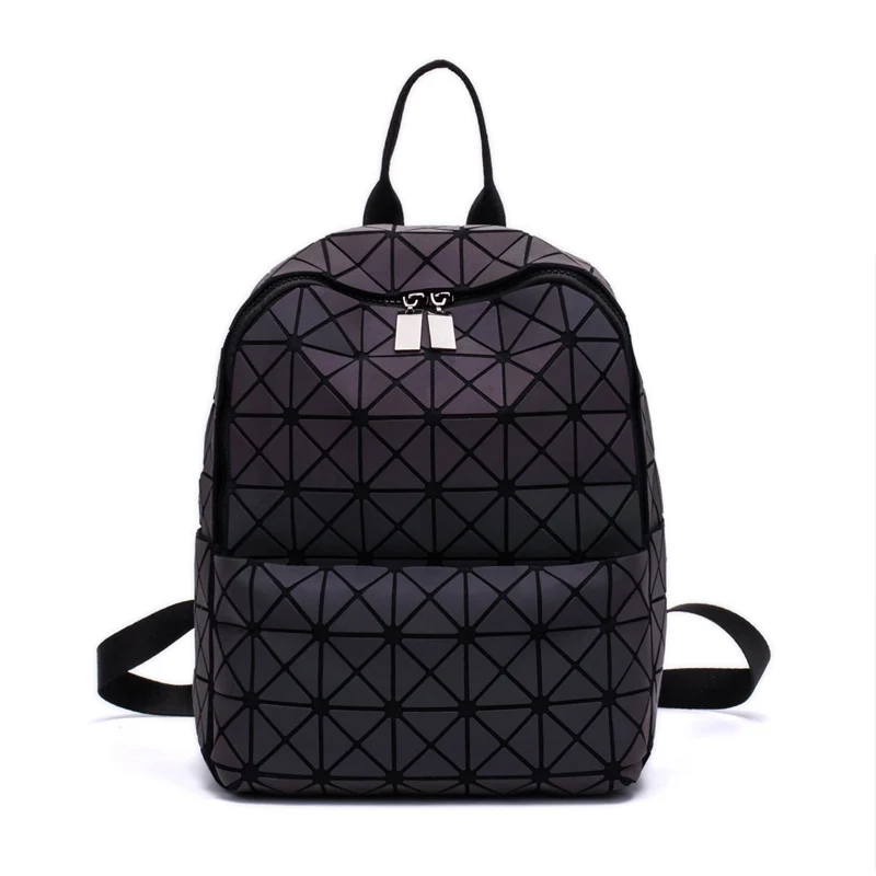 

2018 Bao Bag Women Luminous Backpack Holographic Zipper Geometric Backpacks School Bag ForTeenage Girl Noctilucent sac a dos