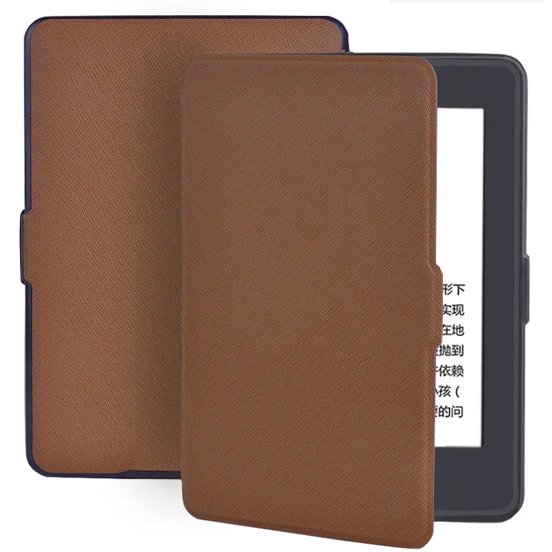 Чехол для Amazon Kindle Paperwhite 1 2 3 тонкий легкий из искусственной кожи Smart Cover подходит для всех поколения Paperwhite до - Цвет: Brown