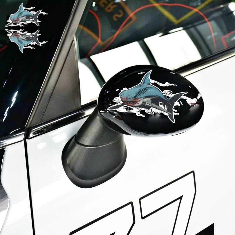 Volkrays 2 X автомобильные аксессуары 3D Тигр Акула Светоотражающая Автомобильная