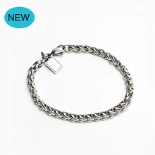 Модный браслет-цепочка из нержавеющей стали для мужчин и женщин, браслет с подвеской на руку, ювелирные изделия, рождественские подарки 045