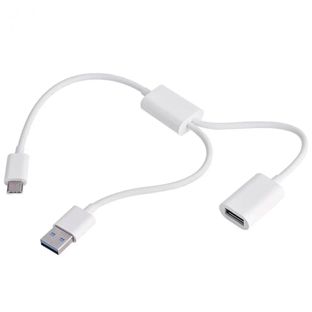 

2 In 1 Usb 3.1-Type C Male To Usb-A Male & Otg Adapter Micro Usb 3.0 Male Female & Splitter Charging Cable