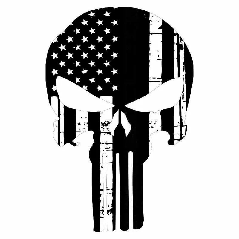 Download 11.6*17.7CM Personality Punisher Skull American Flag Car ...