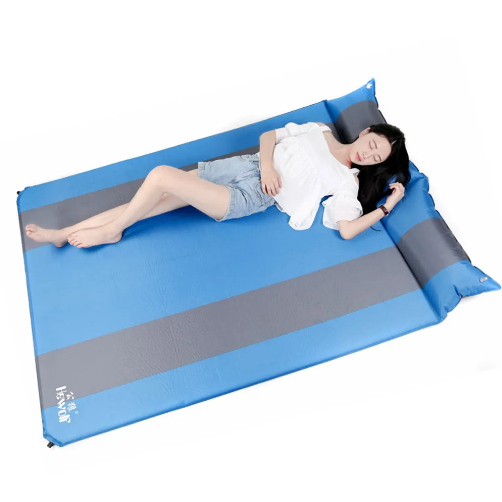 Hewolf Outdoor 2 Person Automatic Inflatable Mattress Cushion Picnic Mat Inflating Hiking Camping Travel Beach Moisture Pad