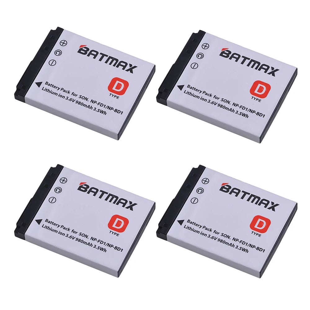 4 Pz 3.6 V 980 Mah Np-Fd1 Np-Bd1 Np Bd1 Fd1 Batteria Per Sony Dsc T300 Tx1 T900 T700 T500 T200 T77 T900 T90 T70 T2 G3 S930