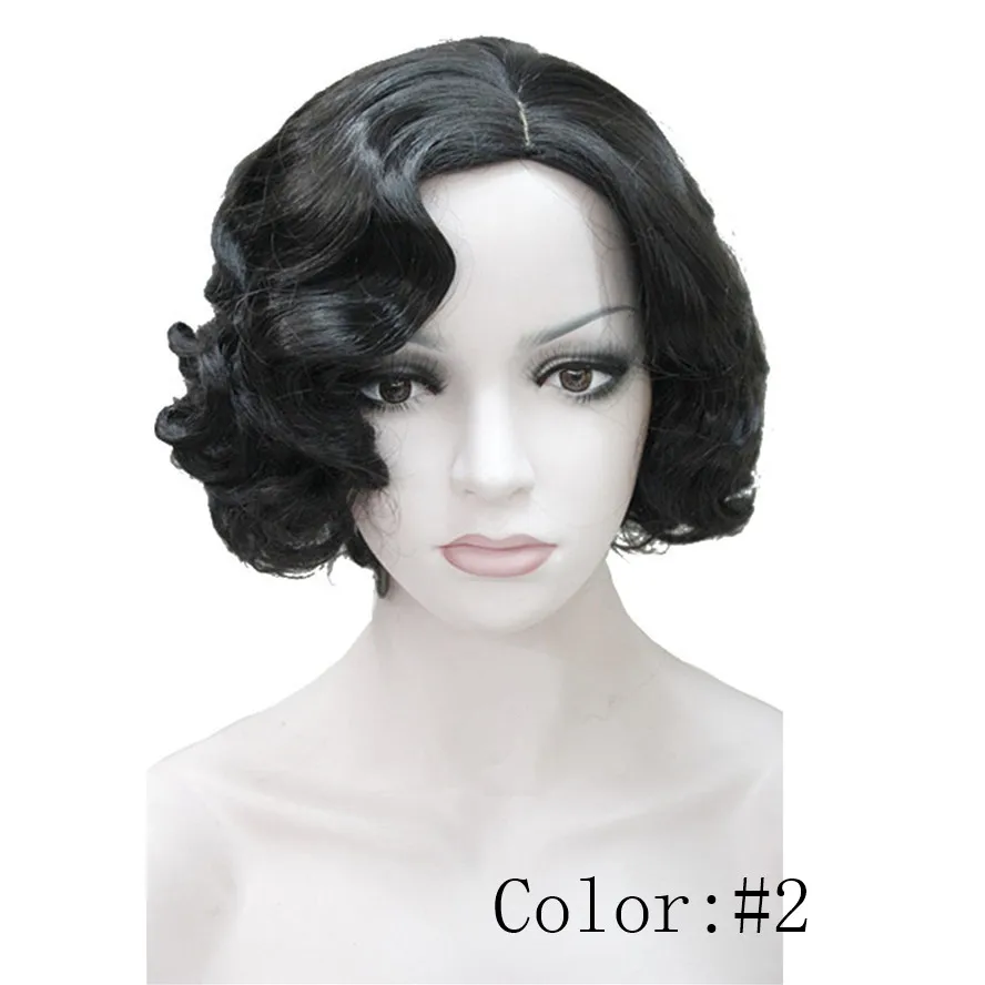 StrongBeauty 1920's стрижка флэппер для женщин Finger Wave Искусственные парики Ретро стиль Короткие синтетический парик