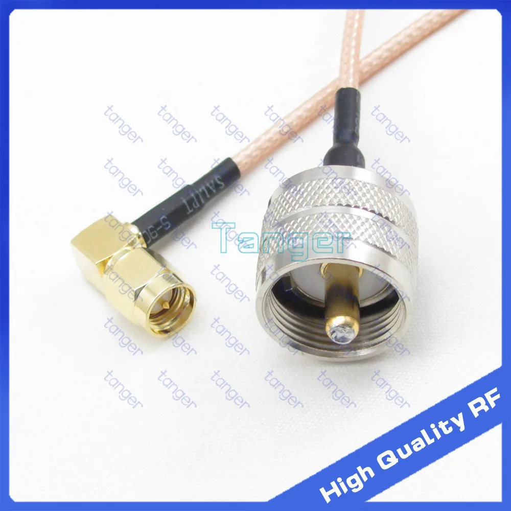 

Hot UHF male PL259 PL-259 to SMA male plug right angle connector with 20cm 8" RG316 RG-316 RF Coaxial Pigtail cable high quality