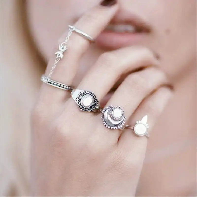 5 комплектов Ретро цветочных фотографий женских цепочек 8RD177|set of|set of ringsring ring |
